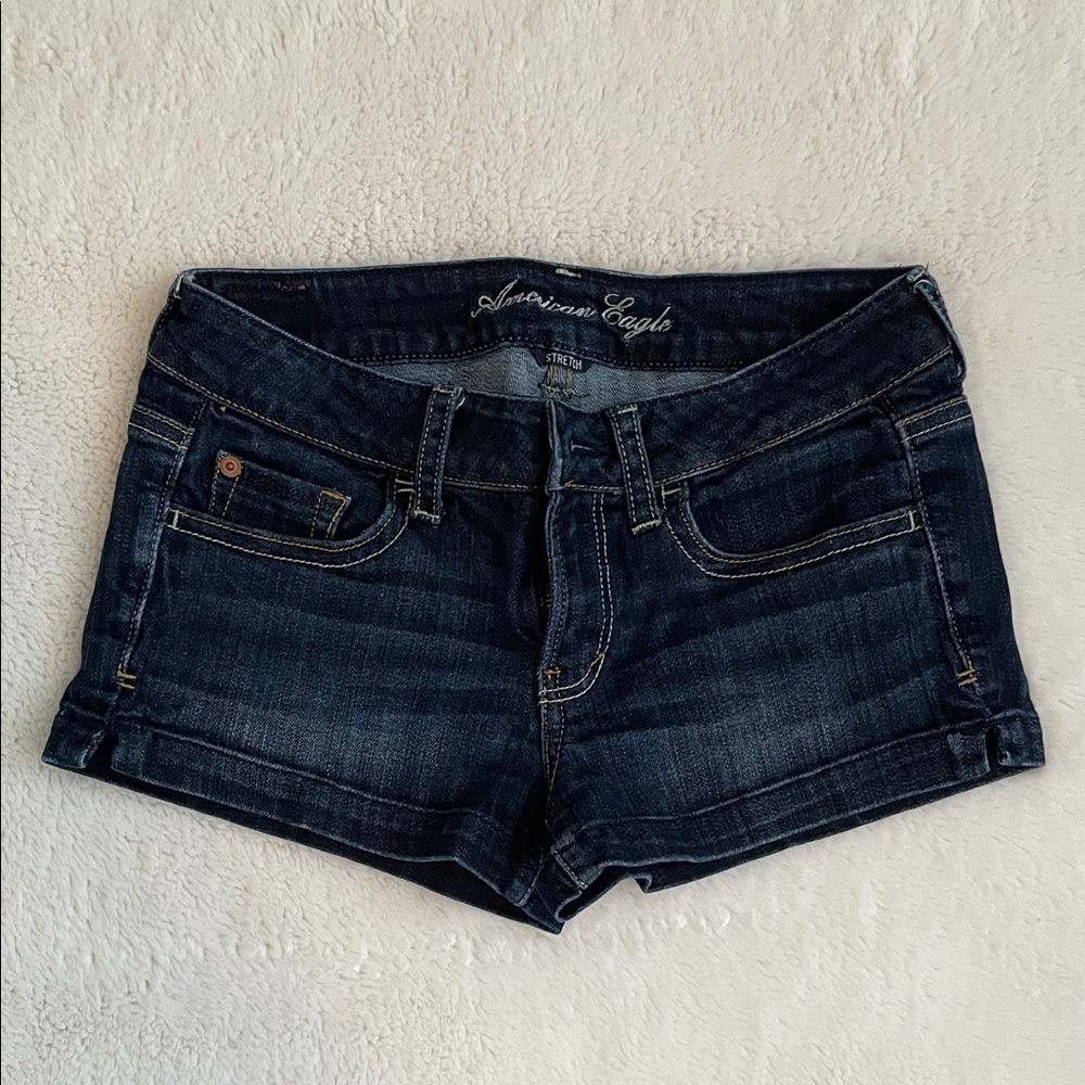 American Eagle Outfitters Women's Dark Blue Jean Shorts